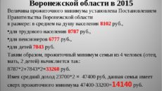 Прожиточный минимум в Воронежской области